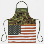 USA Flag Green Camouflage Custom Schürze (Vorderseite)