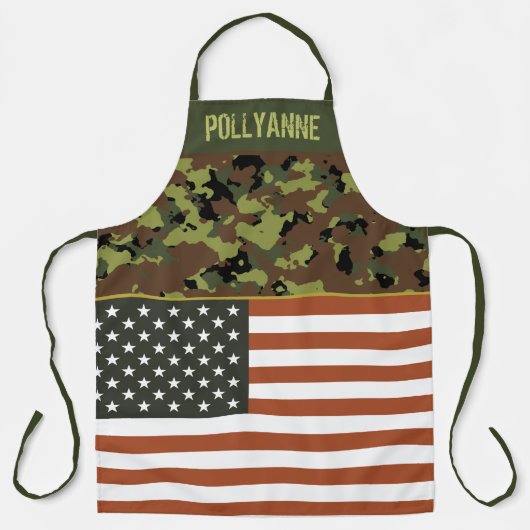 USA Flag Green Camouflage Custom Schürze (Vorderseite)
