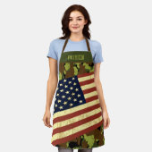 USA Flag Green Camouflage Custom Schürze (Getragen)