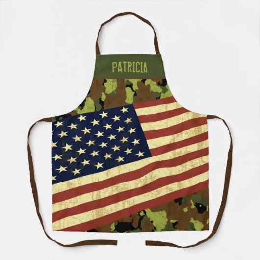 USA Flag Green Camouflage Custom Schürze (Vorderseite)