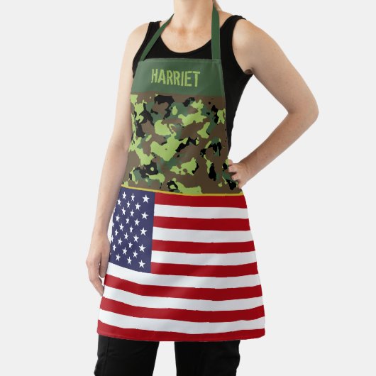 USA Flag Green Camouflage Custom Schürze (InSitu)
