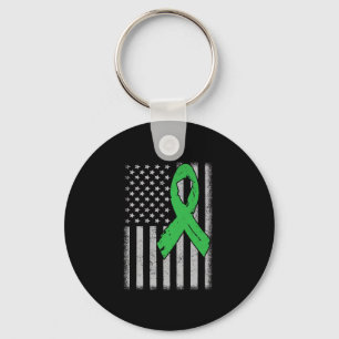Usa Flag Green Family Ribbon Nierenerkrankung Awar Schlüsselanhänger