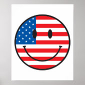 USA Flag Happy Face Poster (Vorne)
