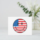 USA Flag Happy Face Postkarte (Stehend Vorderseite)
