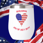 USA Flag Heart Funky Personalisiert