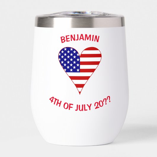 USA Flag Heart Funky Personalisiert
