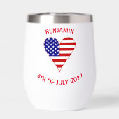 USA Flag Heart Funky Personalisiert (Rückseite)