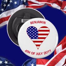 USA Flag Heart Funky Personalisiert