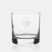 USA Flag Heart Funky Personalisiert Whiskyglas (Rückseite)