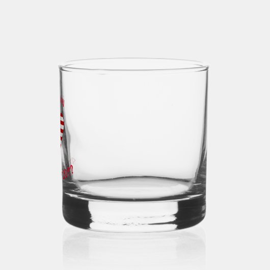 USA Flag Heart Funky Personalisiert Whiskyglas (Links)