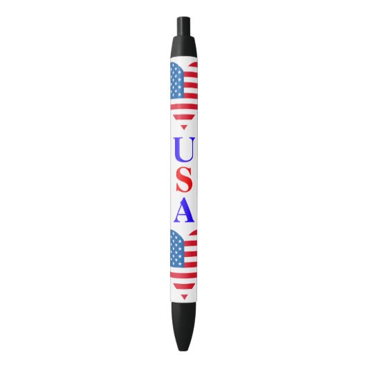 USA Flag Heart Pen Kugelschreiber (Vorderseite Vertikal)