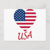 USA Flag Heart Postkarte (Vorderseite)