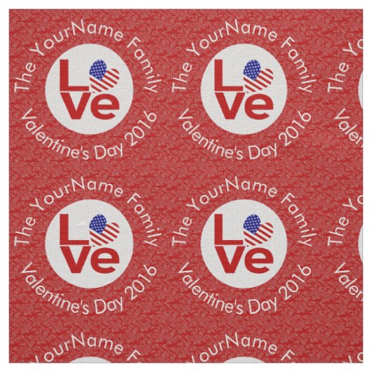 USA Flag Heart Red LIEBE Stoff (Muster)