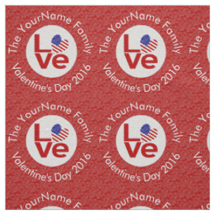 USA Flag Heart Red LIEBE Stoff