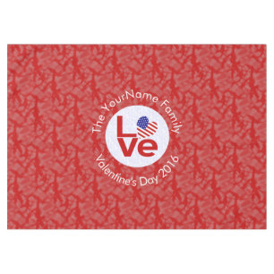 USA Flag Heart Red LIEBE Tischdecke