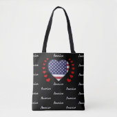 USA Flag & Heart United Staaten Flag Fashion / spo Tasche (Vorderseite)
