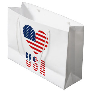 USA Flag Heft Large Gift Bag for Patriotic Gifts Große Geschenktüte