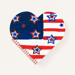 USA Flag Heft Shape Notebook Notizblock