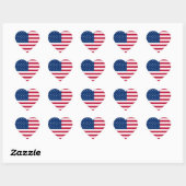 USA Flag Heftsticker Herz-Aufkleber (Blatt)