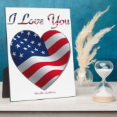USA Flag Herz I Liebe You Fotoplatte (Seite)