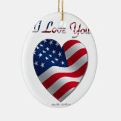 USA Flag Herz I Liebe You Keramikornament (Rechts)
