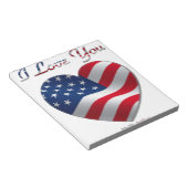 USA Flag Herz I Liebe You Notizblock (angewinkelt)