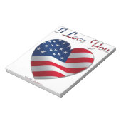 USA Flag Herz I Liebe You Notizblock (Rotiert)