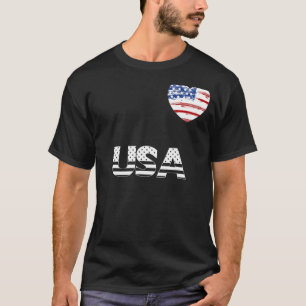 Usa Flag Herz Patriotic Merica 4. Juli USA Ind. T-Shirt