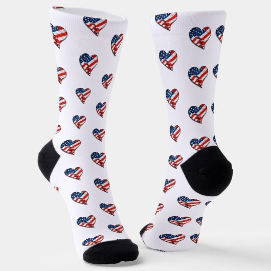 USA Flag Herz Patriotic Socken (Gewinkelt)