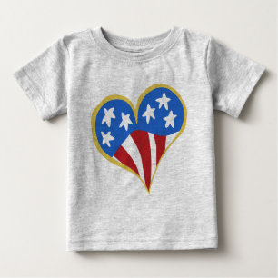 USA Flag Herz Säuglinge & Kleinkind T - Shirt