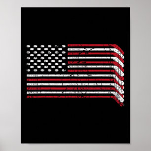 USA Flag Hockey hält amerikanischen Stolz 4. Juli Poster