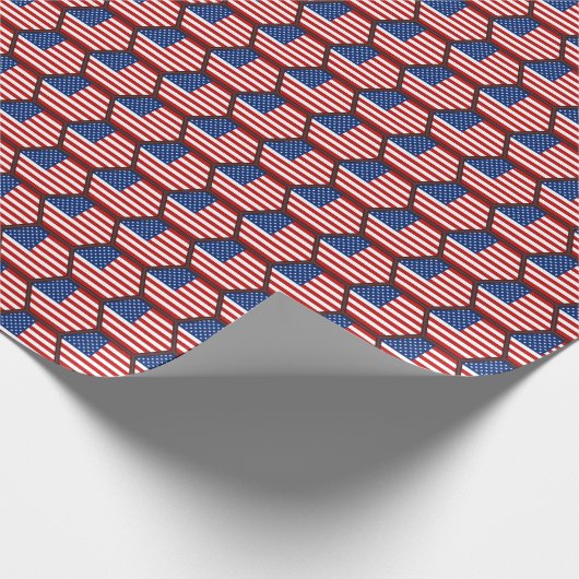 USA Flag Honeycomb Wrapping Paper Geschenkpapier (Ecke)