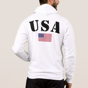 USA Flag Hoodie - Patriotic Men Zipup Sweatshirt