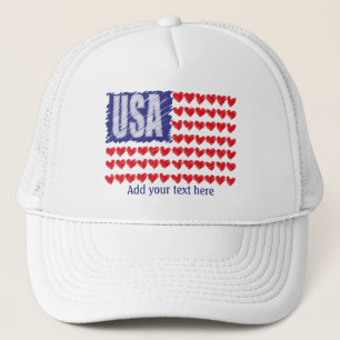 USA Flag Hört Custom Truckerkappe
