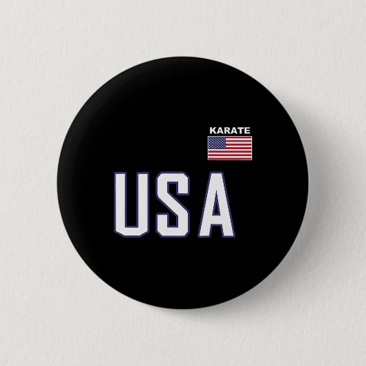 Usa Flag Karate Cool Team Equipment Martial Arts Button (Vorderseite)