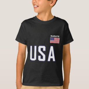Usa Flag Karate Cool Team Equipment Martial Arts T-Shirt