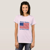 USA Flag + Karte + Text T - Shirt (Vorne ganz)