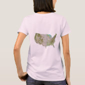 USA Flag + Karte + Text T - Shirt (Rückseite)