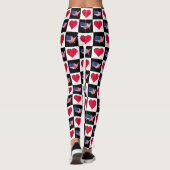 USA-Flag-Karte und Herz-Prüfmuster Leggings (Rückseite)