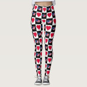 USA-Flag-Karte und Herz-Prüfmuster Leggings (Vorderseite)