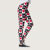 USA-Flag-Karte und Herz-Prüfmuster Leggings (Rechts)