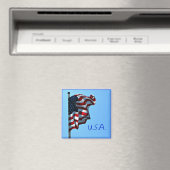USA Flag Kitchen Magnet - Patriotic Magnet (In Situ (Geschirrspüler))