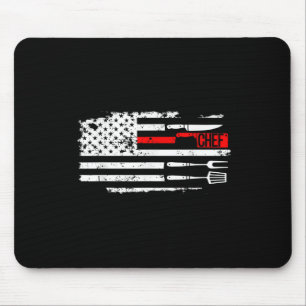 Usa Flag Koch Knife Grillen Kooking Funny Job Gebu Mousepad