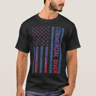 USA Flag Kommerziell Diver T-Shirt