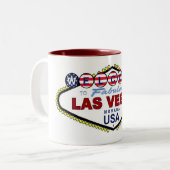 USA Flag Las Vegas Two Tone Tasse (Vorderseite Links)