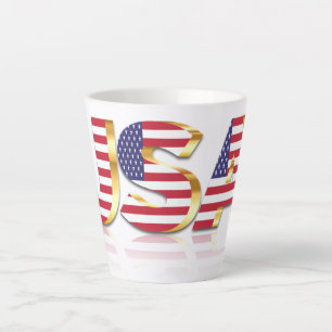 USA Flag Latte Tasse American Patriotic