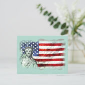 USA FLAG & LIBERTY POSTKARTE (Stehend Vorderseite)