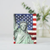 USA FLAG & LIBERTY POSTKARTE (Stehend Vorderseite)