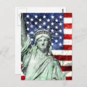 USA FLAG & LIBERTY POSTKARTE (Vorne/Hinten)