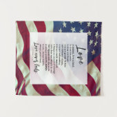 USA Flag Liebe ist Patriotische Hochzeit der Patie Wandteppich (Vorderseite (Horizontal))